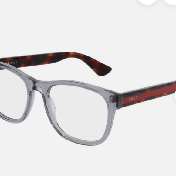 Men’s Gucci GG 0004 004 Square Eyeglass Frames Crystal Grey 53-19-145 Wi… - Picture 1 of 9